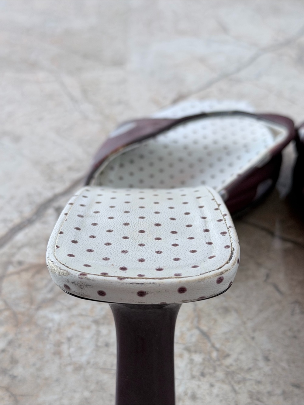 Archival Prada SS 2000 Polka Dot Silk Mule Kitten Heels - Picture 8 of 10